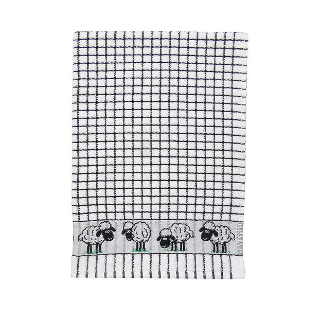 SAMUEL LAMONT Poli-dri theedoek jacquard - black/ sheep