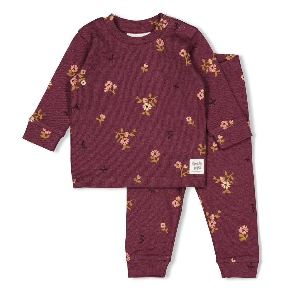 FEETJE Bonnie Bouquet pyjama - wijn melange - 98
