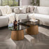 Tinto salontafel driehoekig set van 2 - brons glas