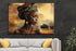 Glasschilderij vrouw met buffel - 120x80cm