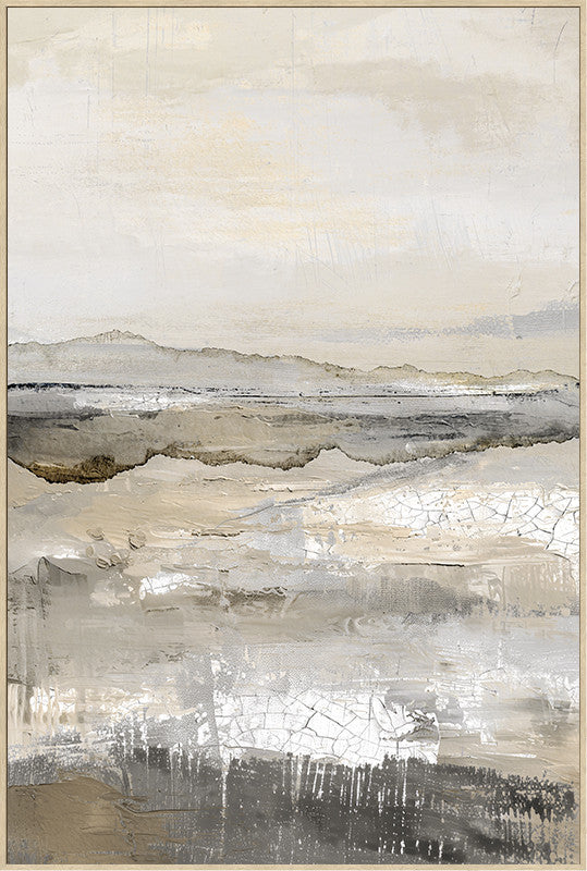 Canvas handgeschilderd Bergmeer - 80x120cm - incl. lijst