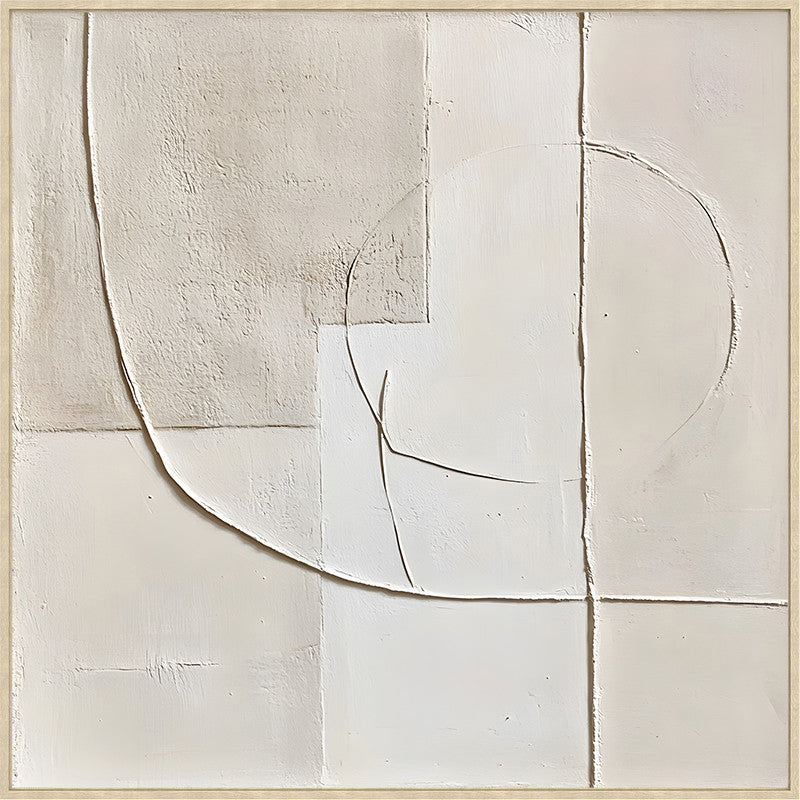 Canvas handgeschilderd Artestiek Wit - 60x60cm - incl. lijst