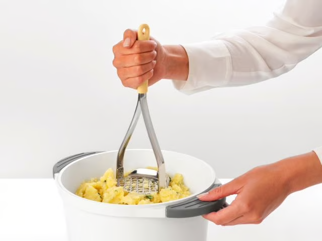 BRABANTIA Tasty+ pureestamper plus lepel - vanilla yellow