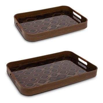 RITUALI DOMESTICI Galateo set 2 dienbladen rechthoekig - peacock