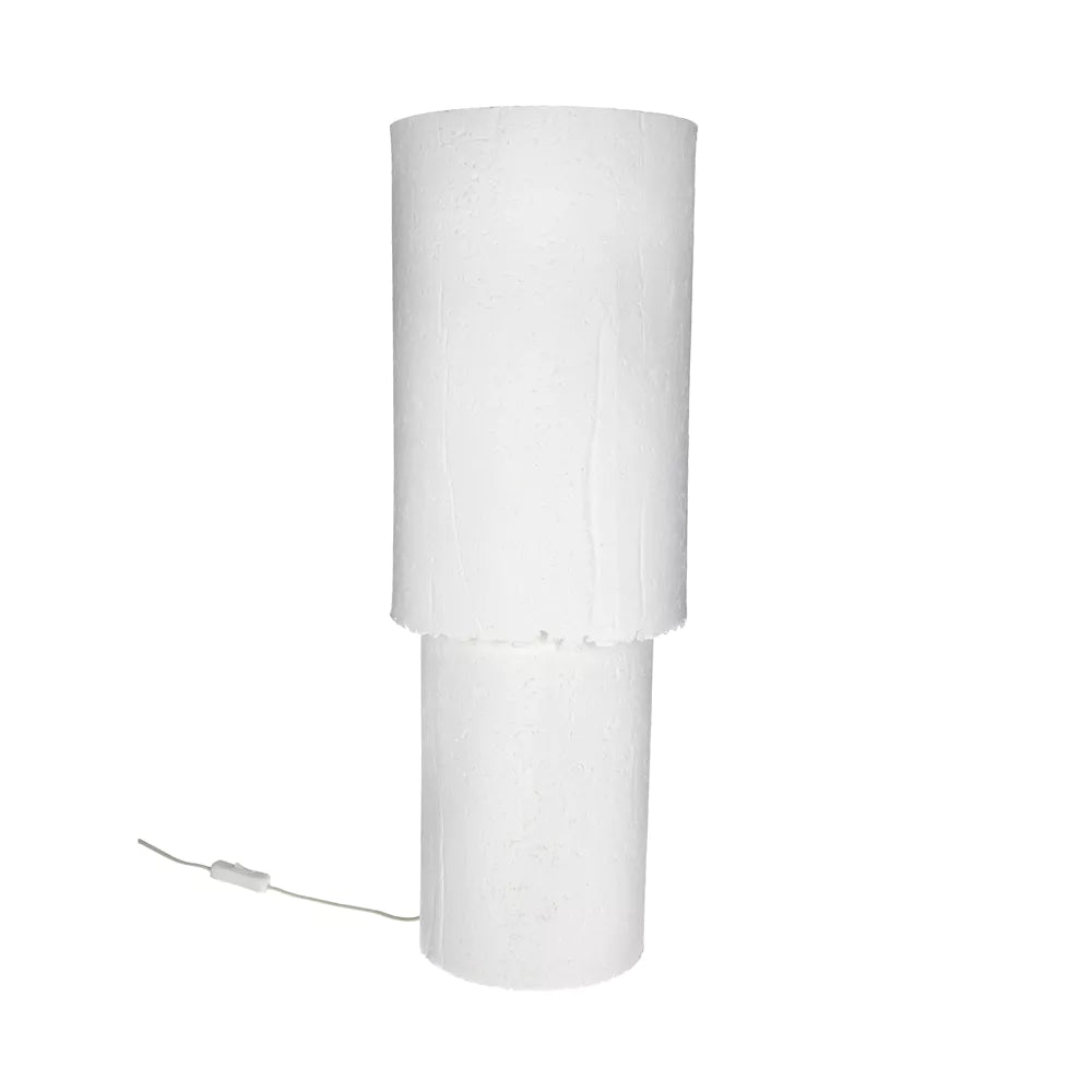 POMAX Competa tafellamp papier mache - dia 25x H 69cm - wit