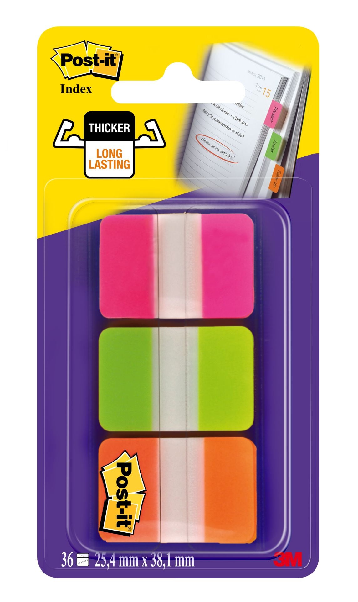 POST-IT Index strong 3st. - roze/groen/oranje