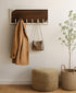 Santa Cruz kapstok met 7 haken 60cm - frame metaal beige/ mangohout brown