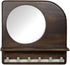 Curacao kapstok met 6 haken en spiegel 45cm - manghout brown/ metaal beige