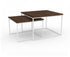 Jamaica set 2 salontafels - 60x60x40cm/ 50x50x34cm - frame metaal beige/ mangohout brown
