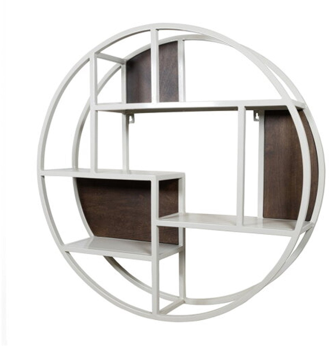 Tobago wandrek rond - 80x16x80cm - frame metaal beige/ mangohout brown