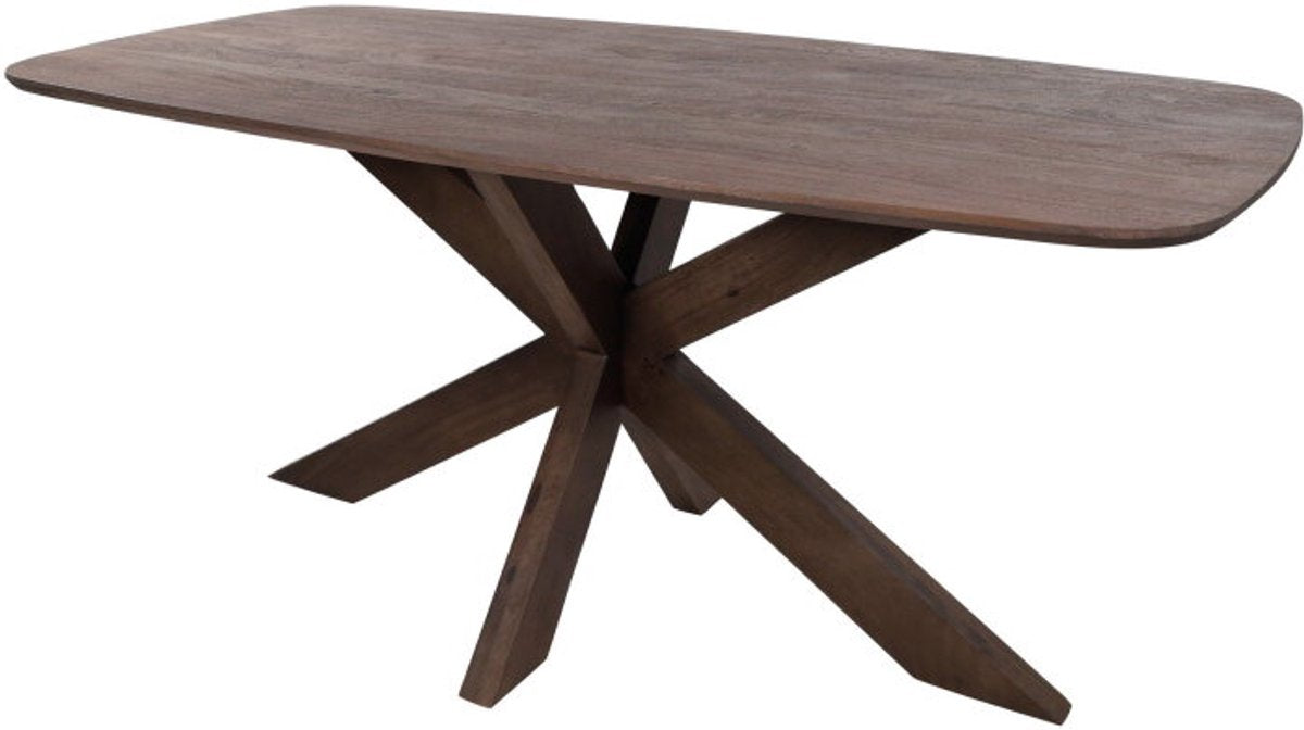 Eetkamertafel deens ovaal - 220x100x76cm - massief acaciahout marron brown
