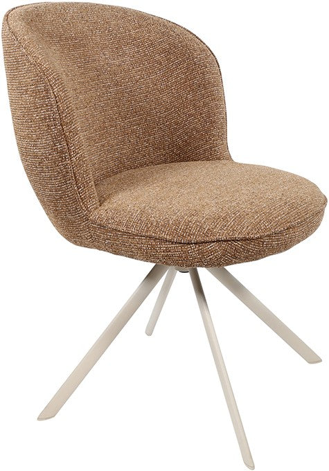Kate eetkamer stoel met draaipoot 360 - offwhite poot/ autumn