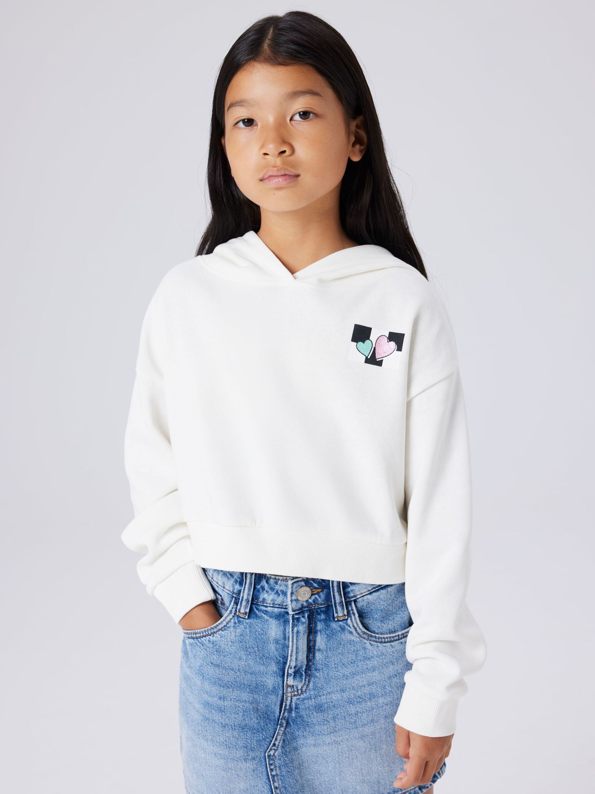 NAME IT Girls NKFTARA LS sweatshirt - cloud dancer - 122/128