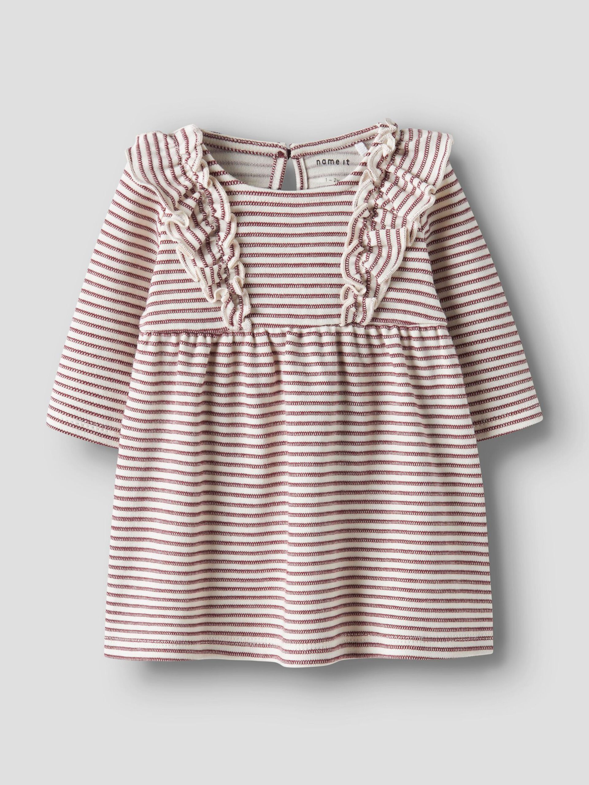 NAME IT Girls NBFBRIPA LS kleedje - oxblood red - 80