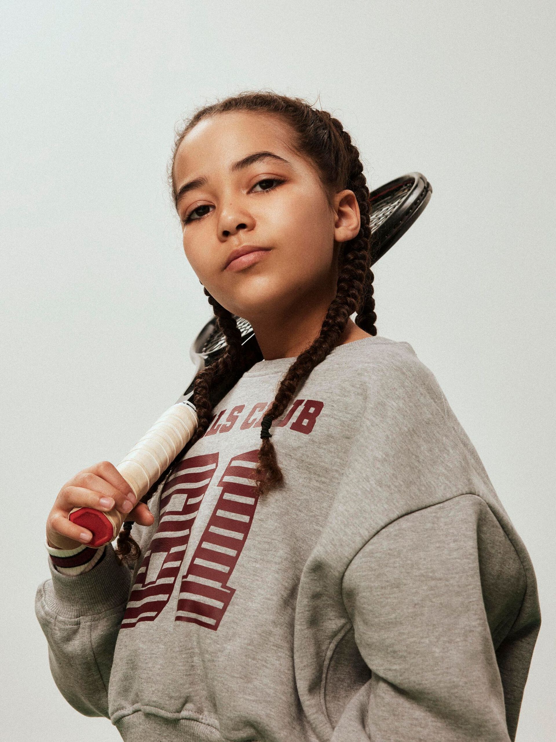 NAME IT Girls NKFTAYA LS sweatshirt - grey melange - 158/164