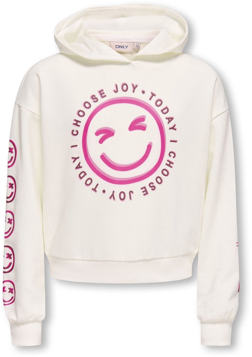 ONLY Girls KOGSMILE LS sweatshirt - tofu cheerful - 146/152