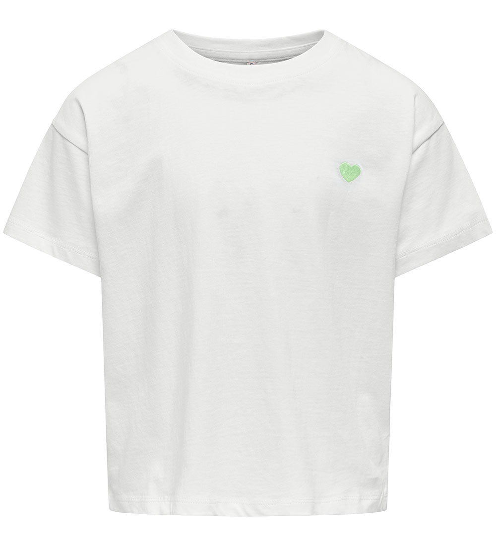 ONLY Girls KOGMAIKEN T-shirt - cloud dancer/egg green - 158/164