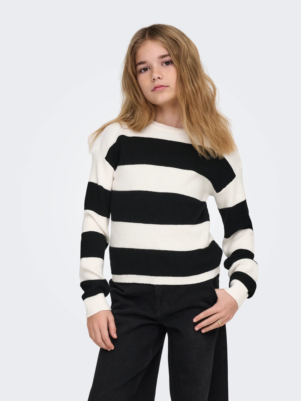 ONLY Girls KOGFRANCA LS pullover - soft chambray/cloud dancer - 134/140