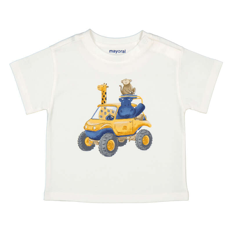 MAYORAL B T-shirt vehicle - cream - 18M