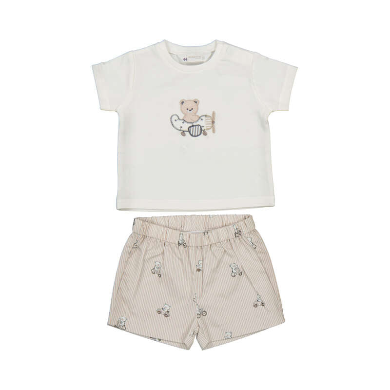 MAYORAL LAYETTE B shorts & T-shirt set - col. Mole - 6/9