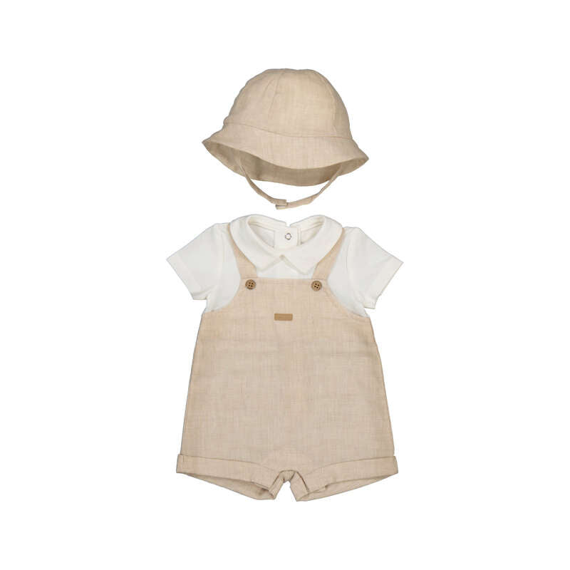 MAYORAL LAYETTE B short romper - wheat - 4/6
