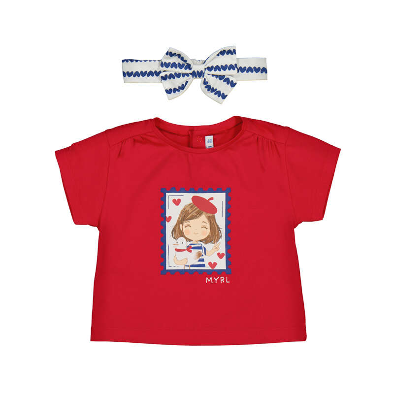 MAYORAL G  T-shirt m hoofdband - red - 3