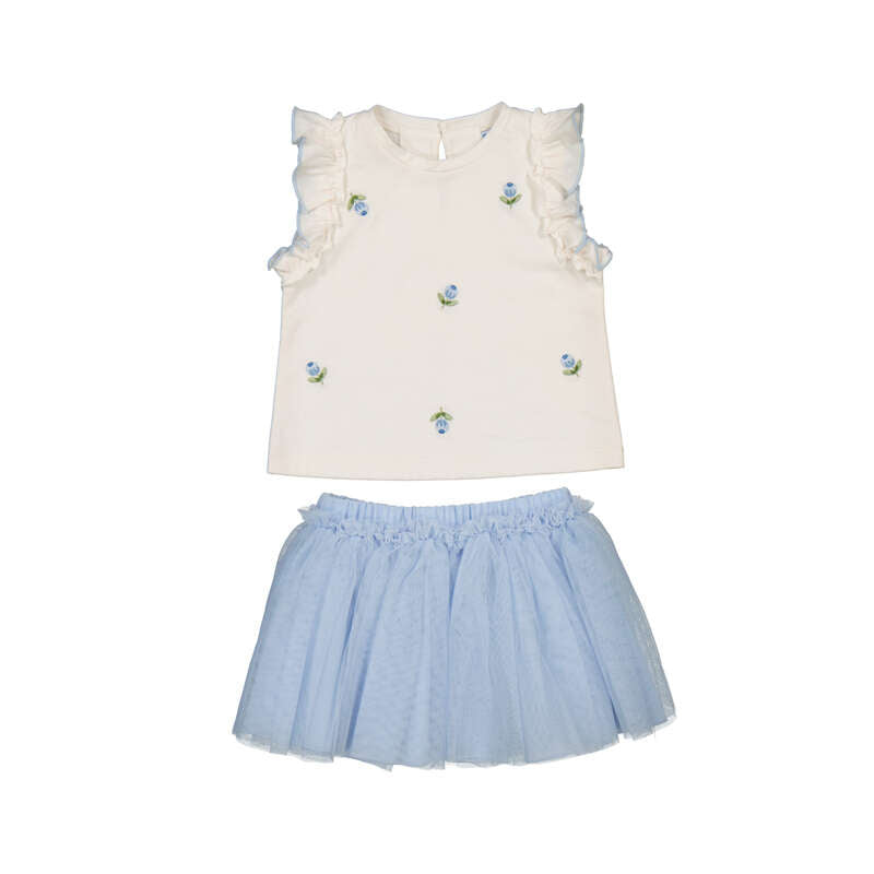 MAYORAL G tulle skirt set - sky - 3