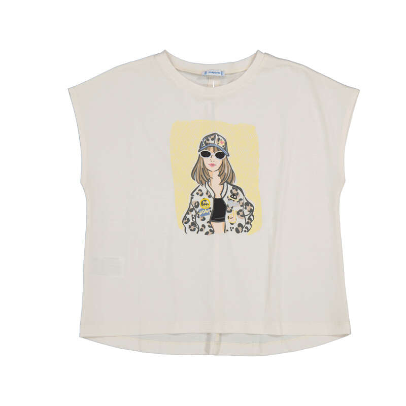 MAYORAL G printed T-shirt - bone - 14