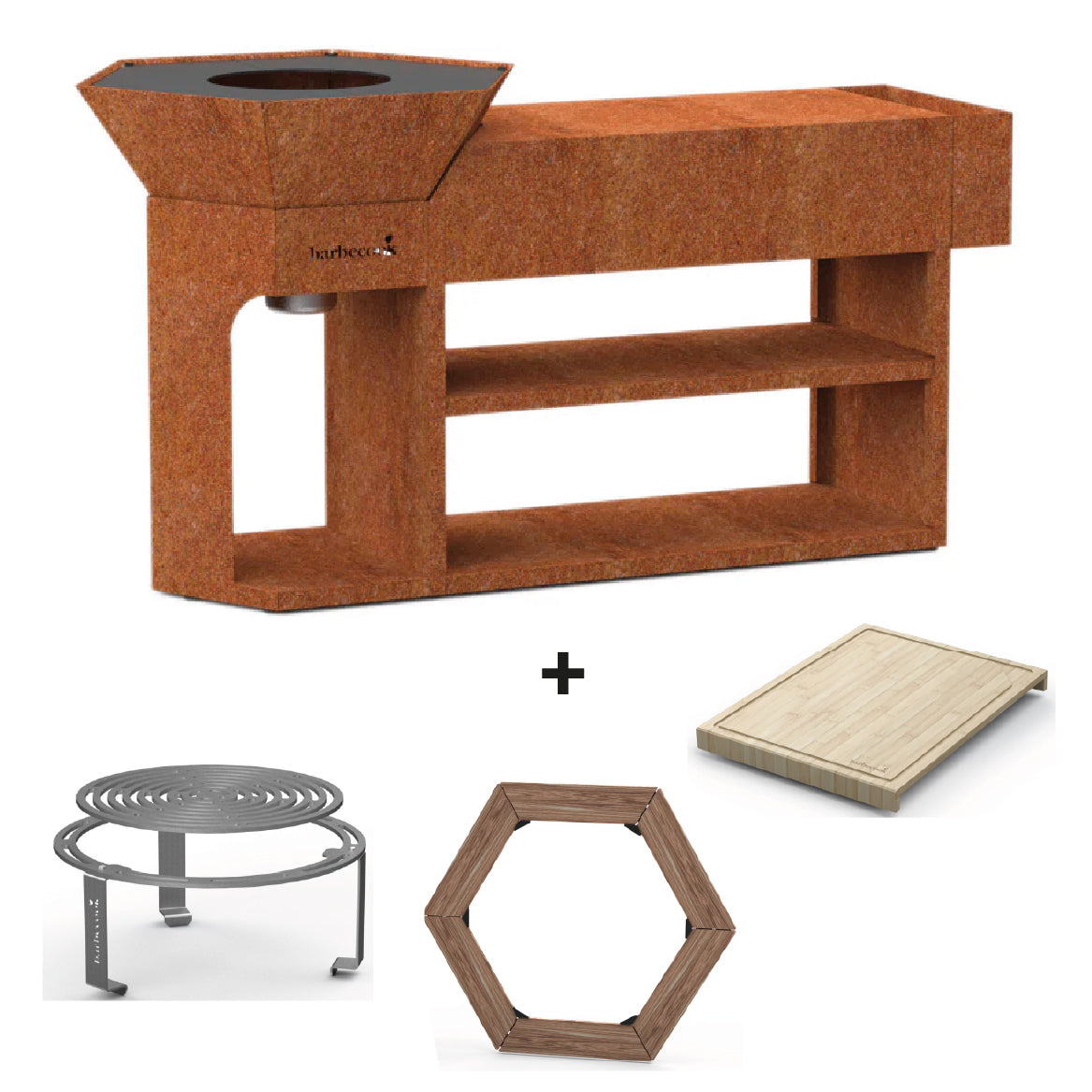 BARBECOOK Promo Nestor Island + dynamic centre + zijtafels + snijplank