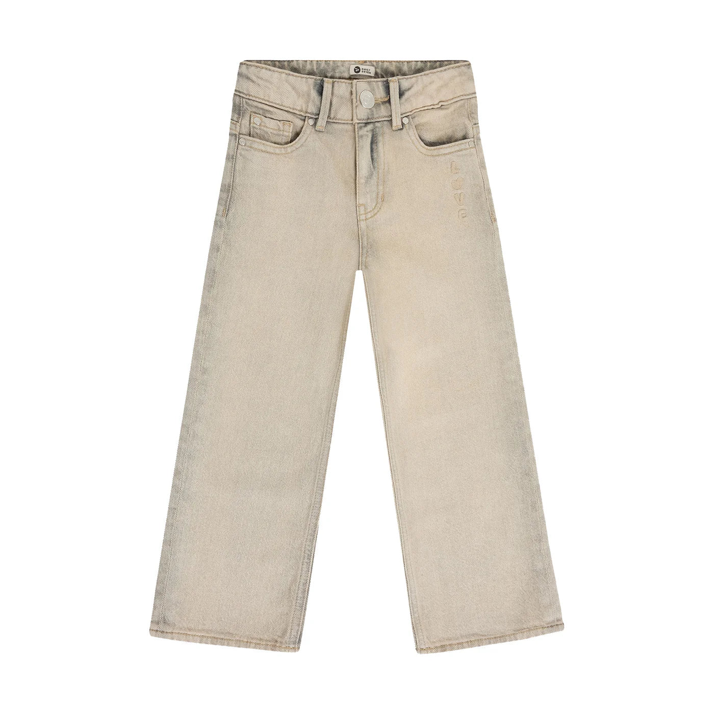 DAILY7 girls jeansbroek wijd - used grey denim - 128