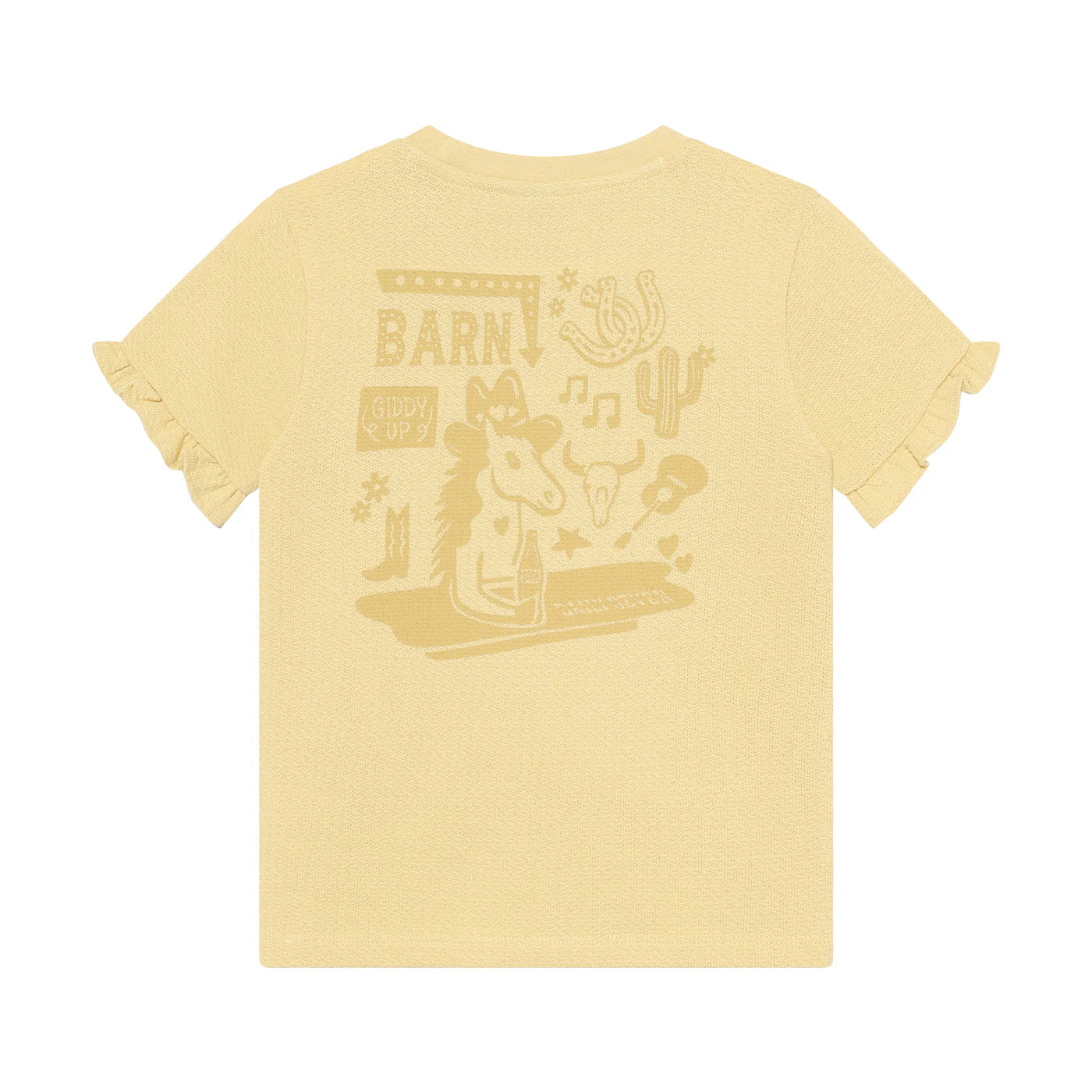 DAILY7 girls t-shirt ruffle - reed yellow - 128