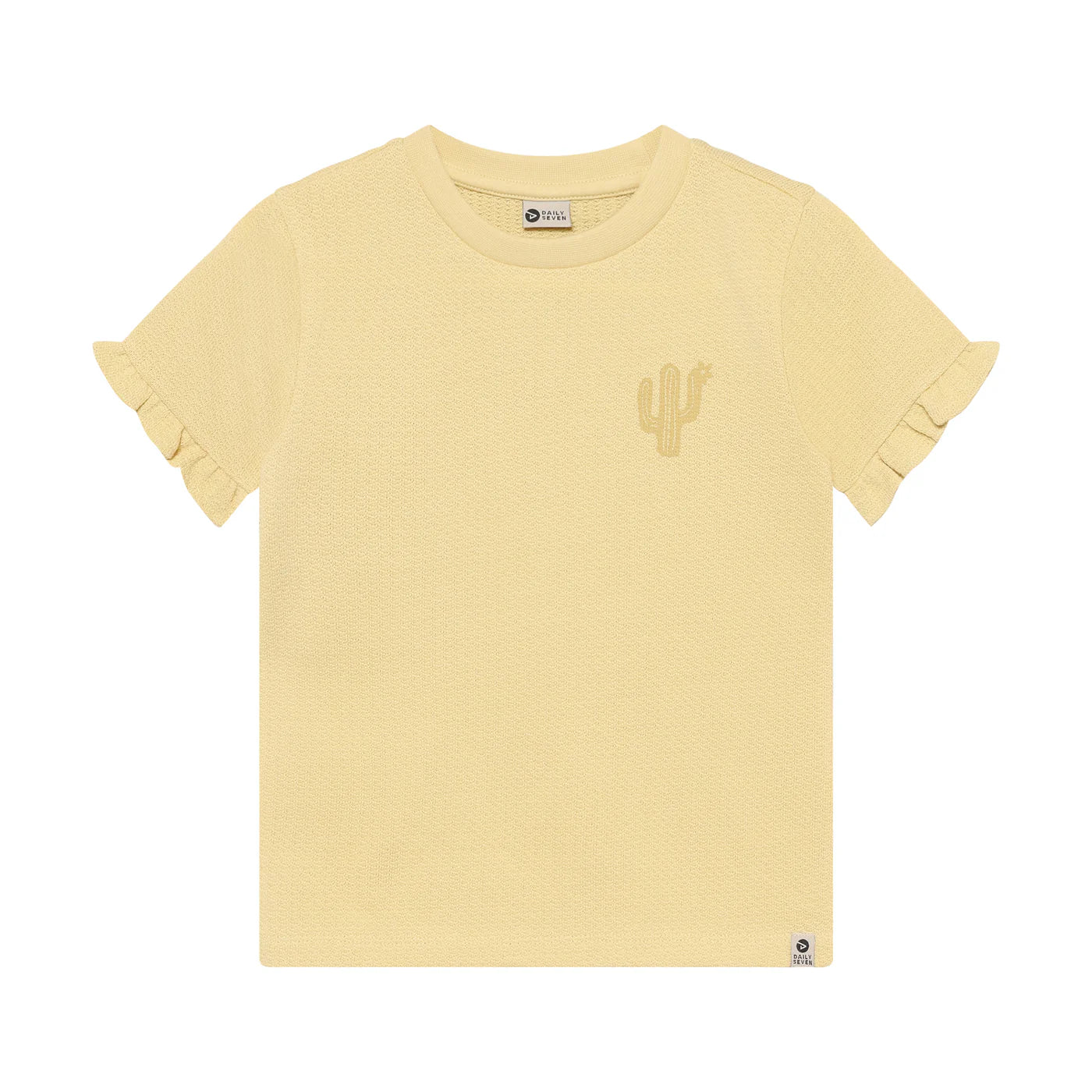 DAILY7 girls t-shirt ruffle - reed yellow - 110