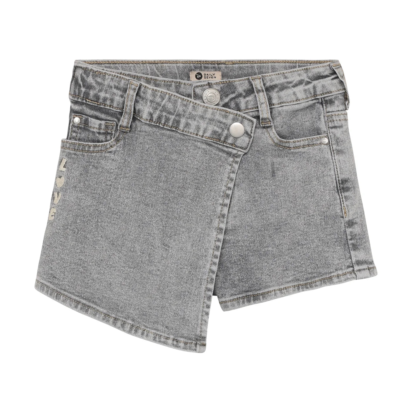 DAILY7 girls jeans skorts - grey denim - 122
