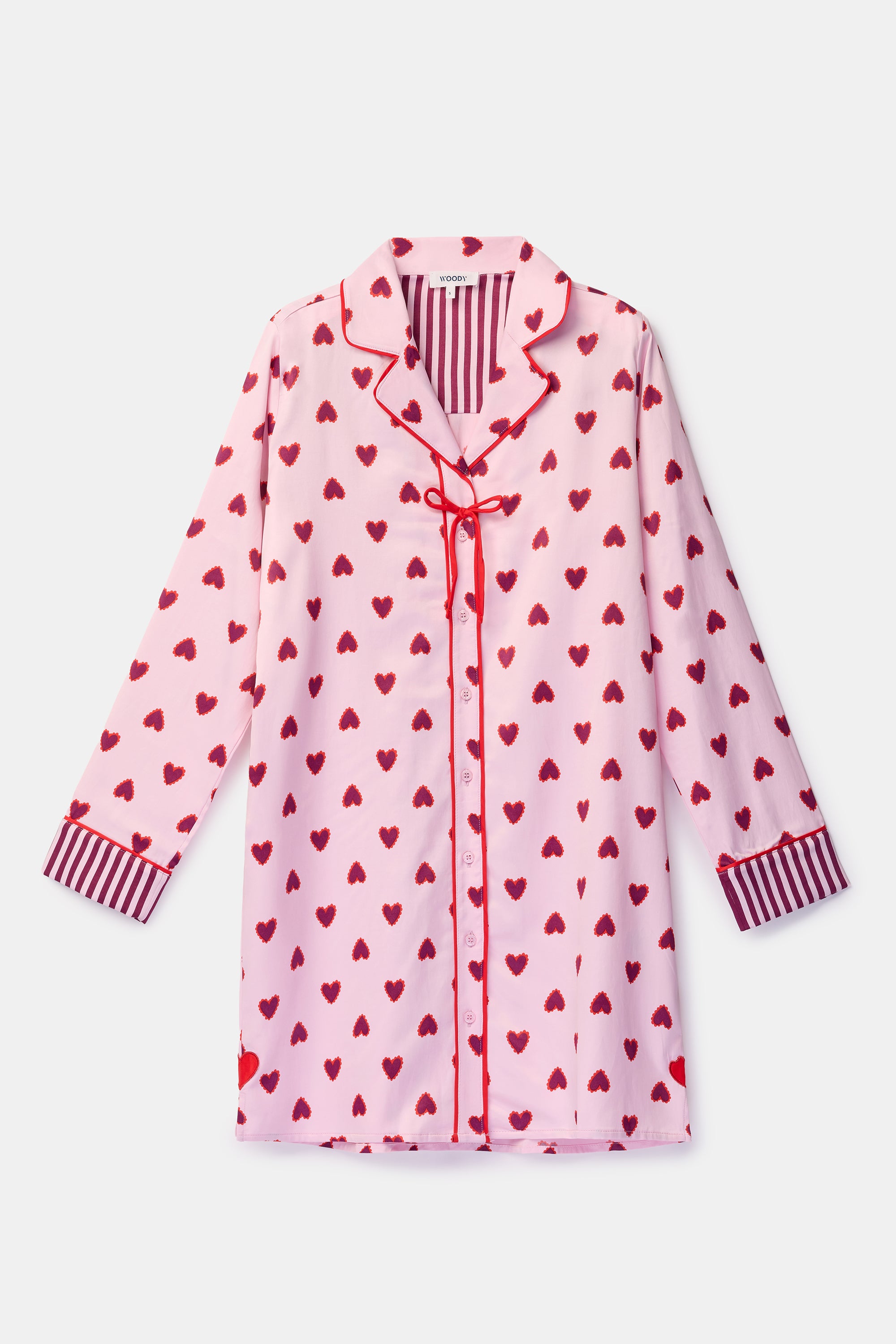 WOODY Slaapkleedje - roze hartjes - S