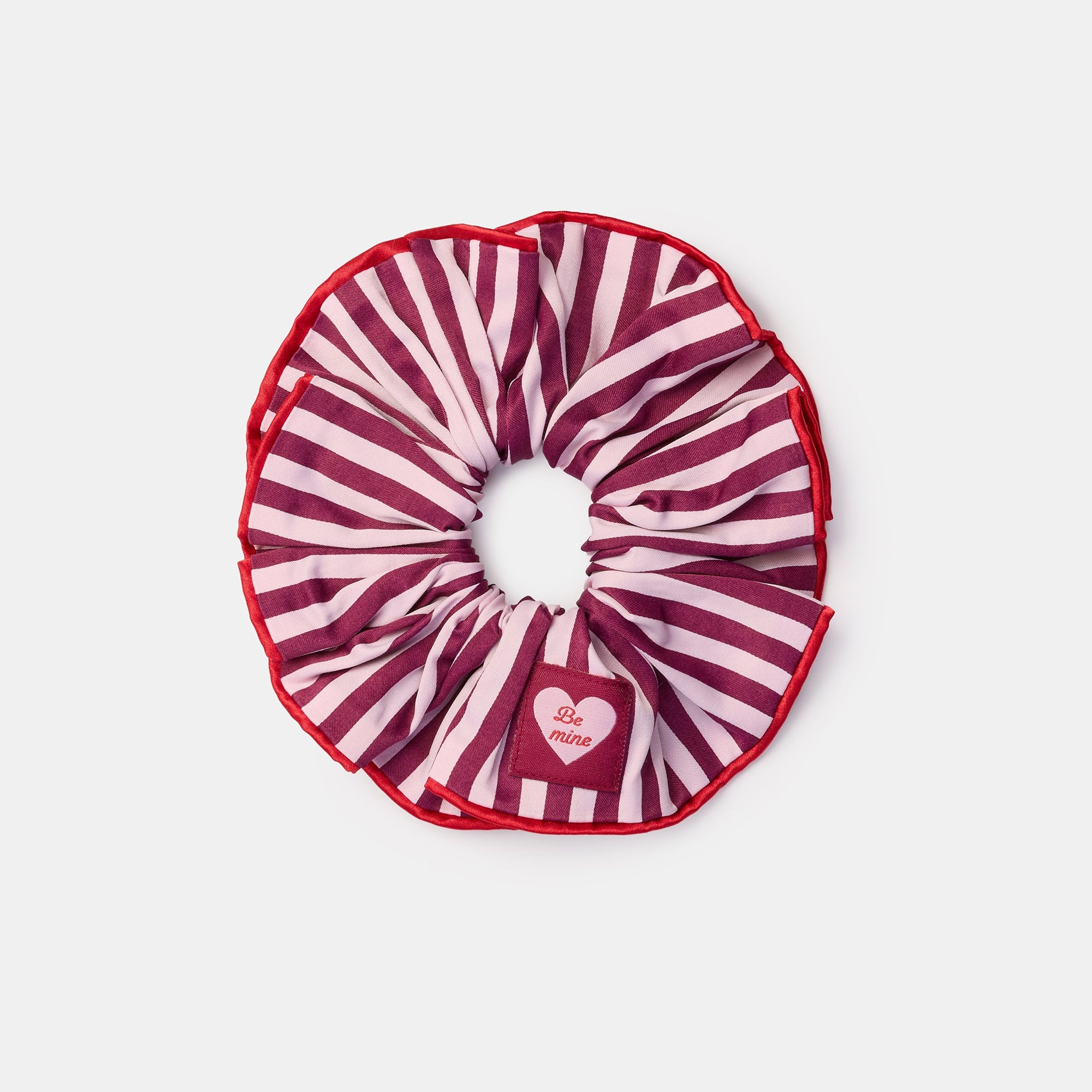 WOODY Scrunchie - roze gestreept