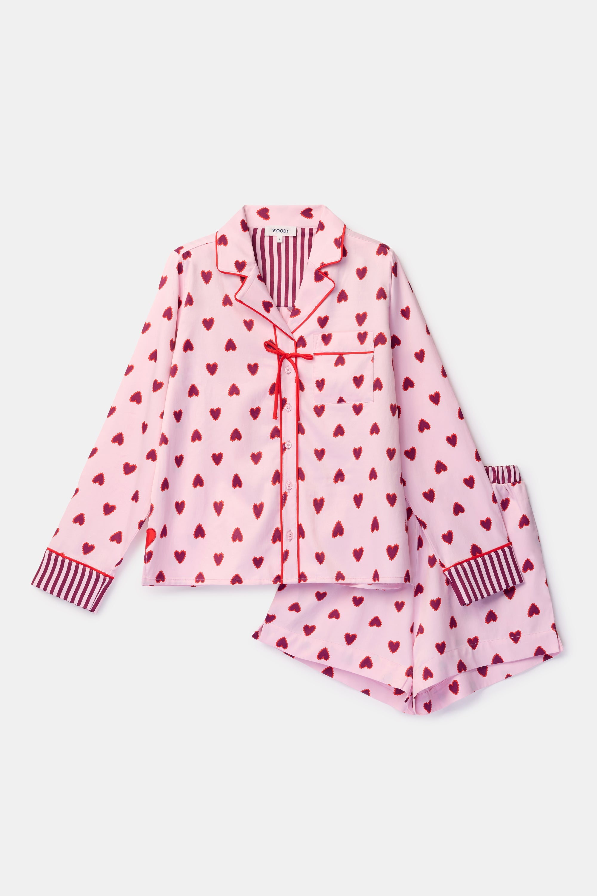 WOODY Dames pyjama kort - roze - M