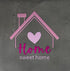 YETT Tegeltje - Home sweet home - antraciet/warmroze