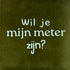 YETT Tegeltje - Wil je mijn meter zijn - olijf/lichtgroen