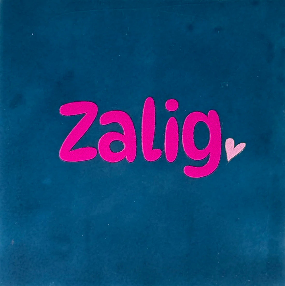 YETT Tegeltje - zalig - donkerblauw/knalroze