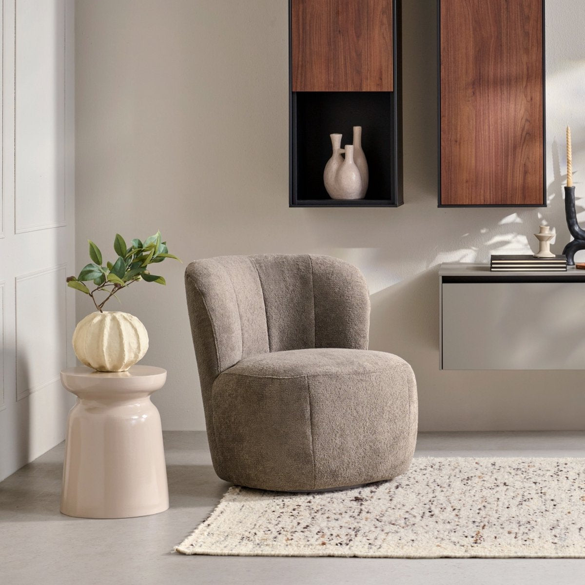 Stage bijzettafel - h45xd35cm - beige