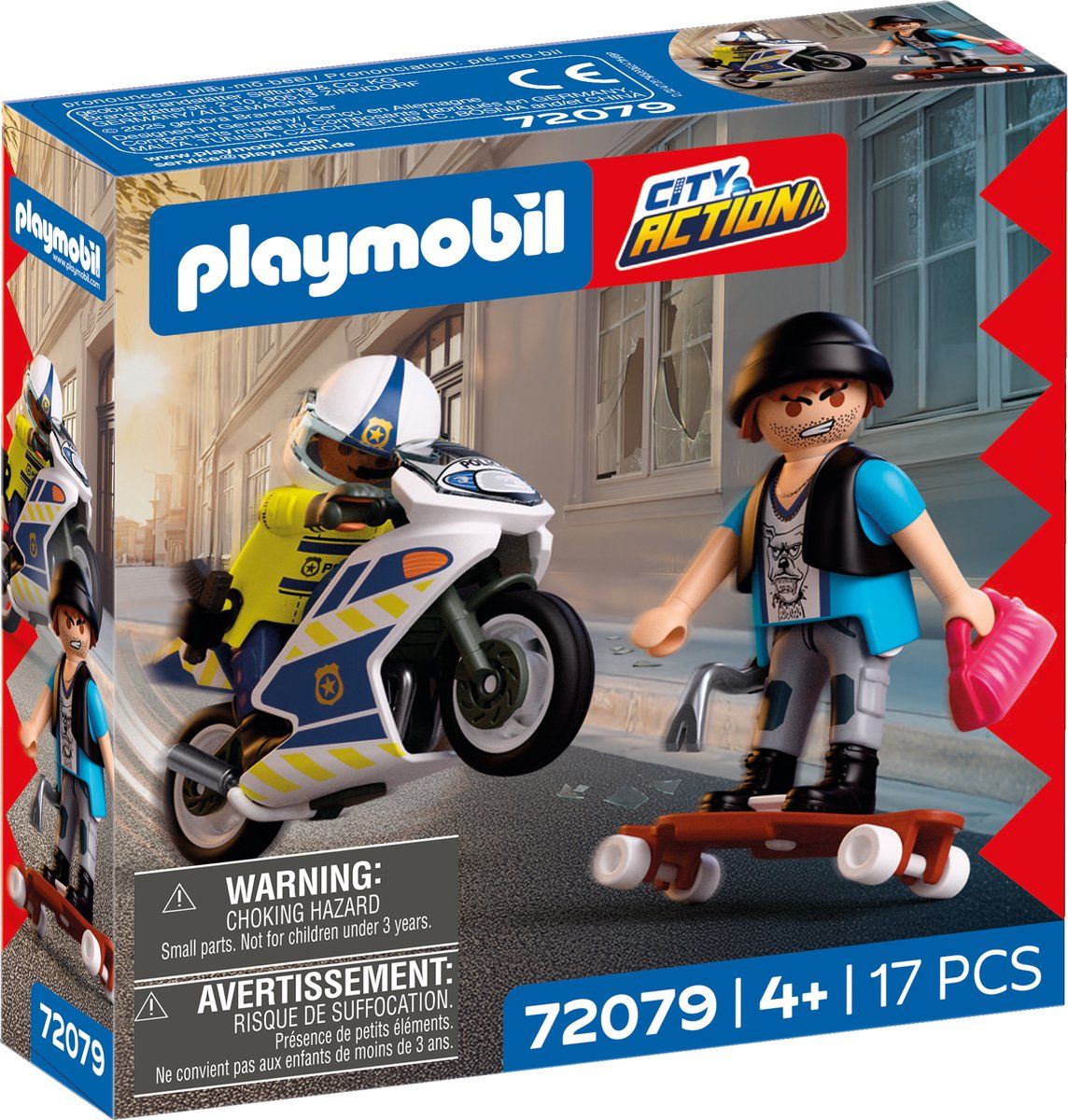 PLAYMOBIL 72079 - achtervolging met motorfiets