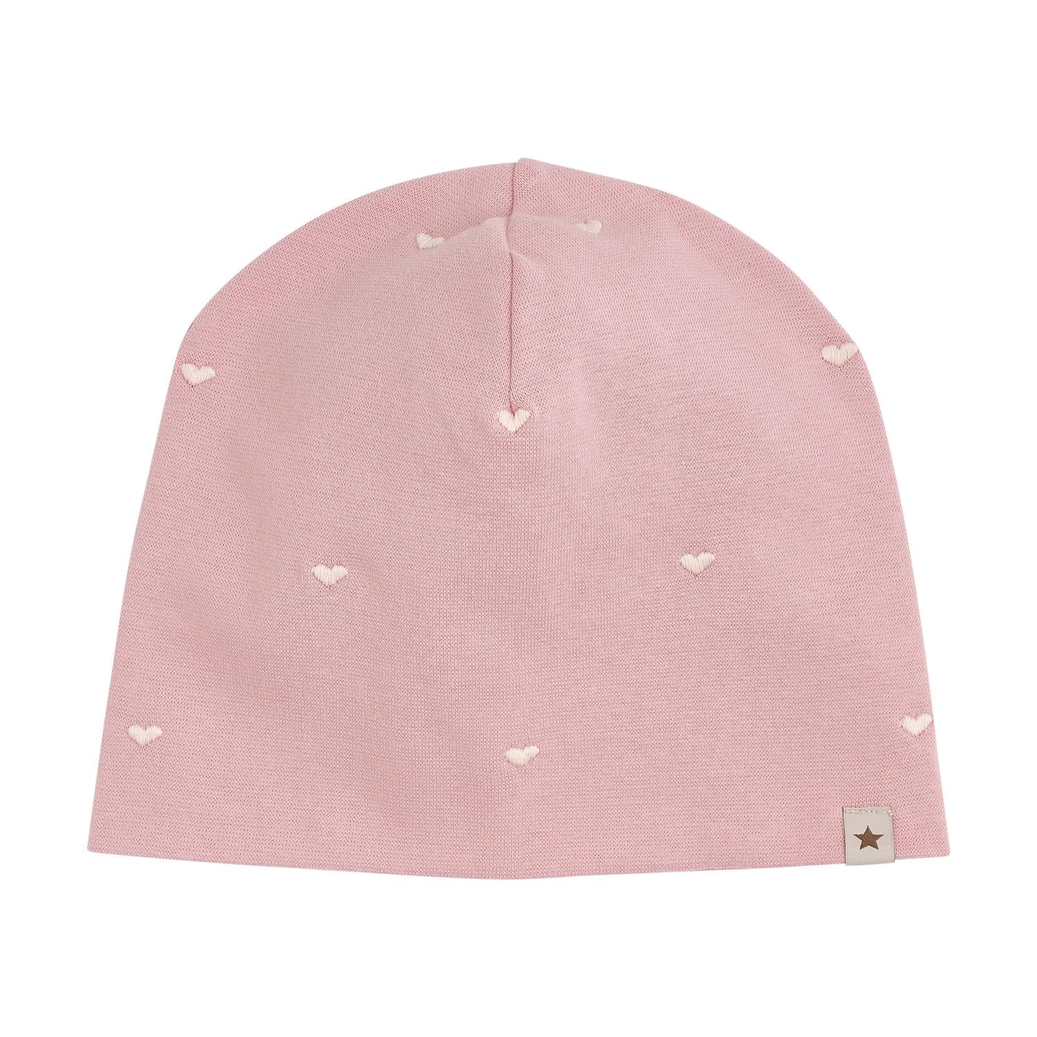 HUTTELIHUT G Beanie rib embroidery - pale mauve - 50 12/24m