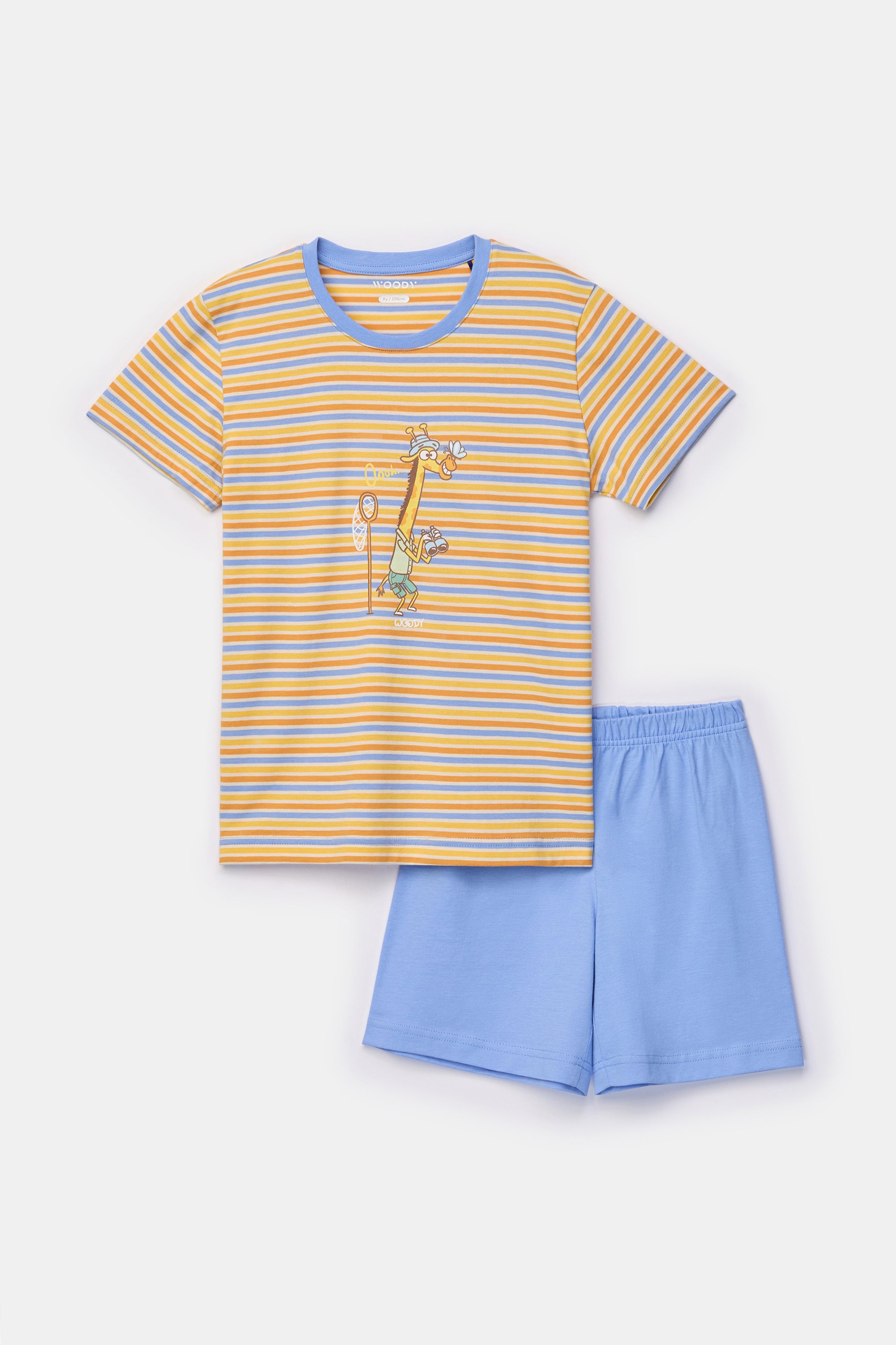 WOODY Jongens pyjama - geel gestreept - 6m