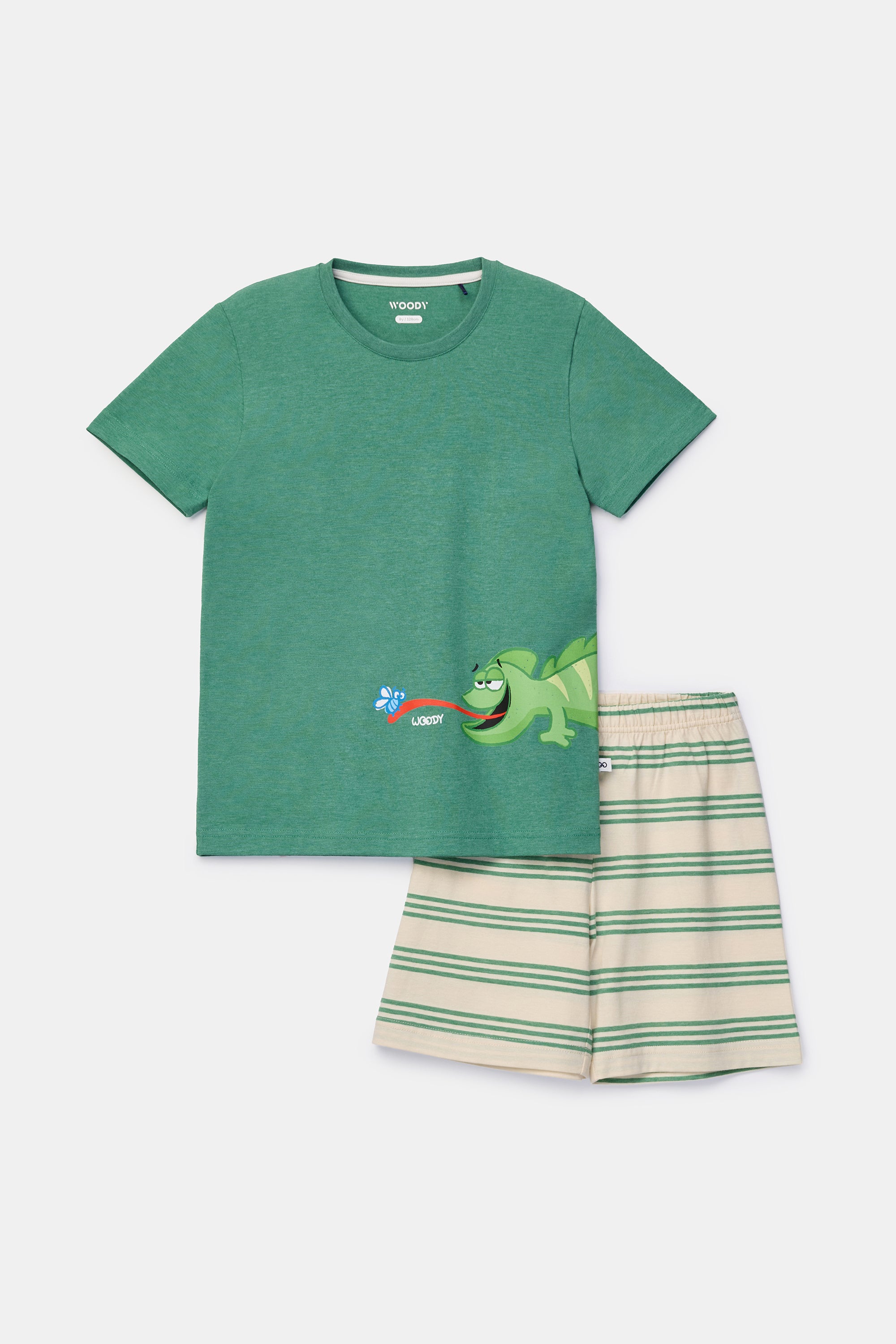 WOODY Jongens pyjama - groen - 8j.