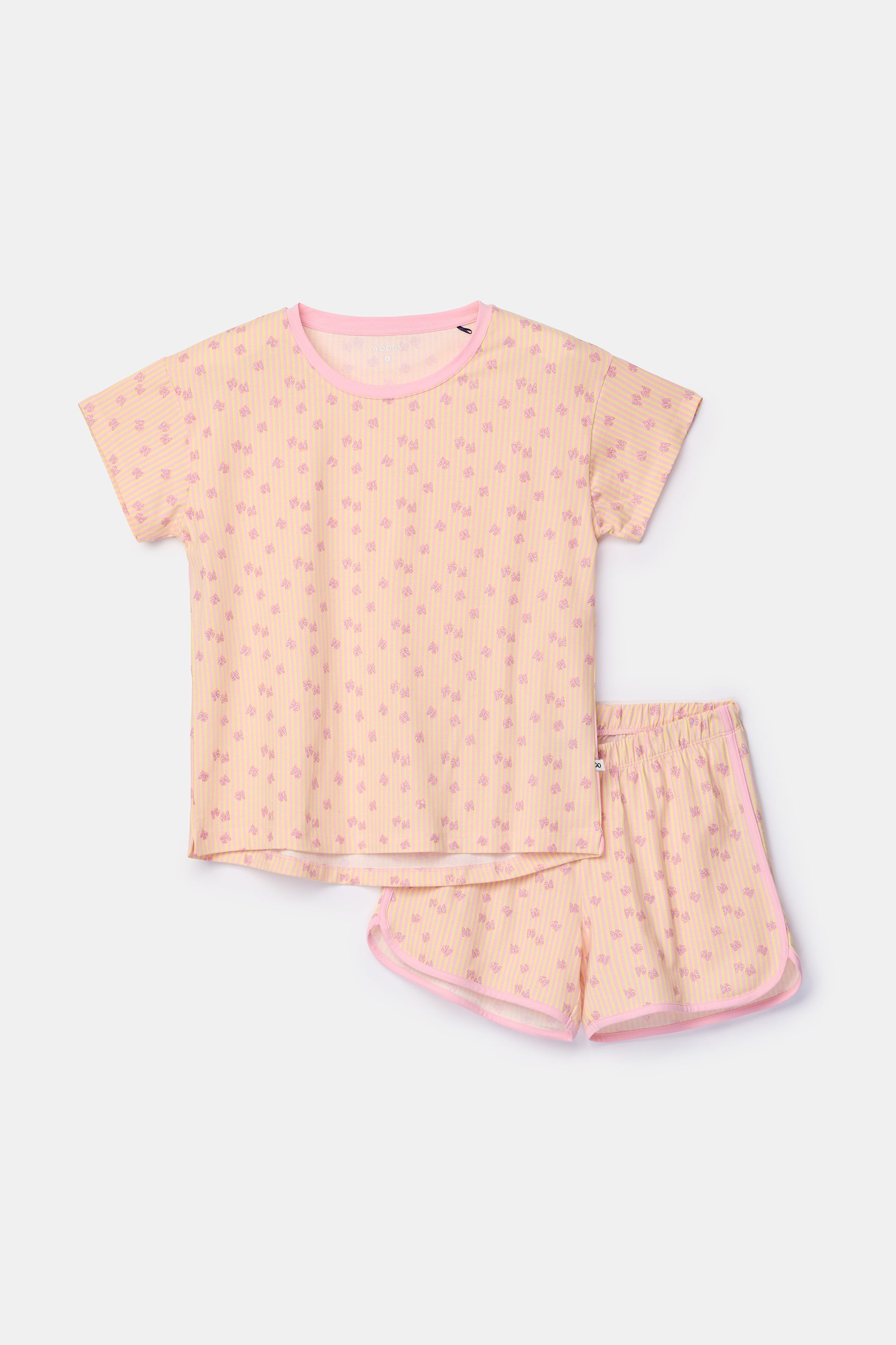 WOODY Dames pyjama - vlinder print - XL