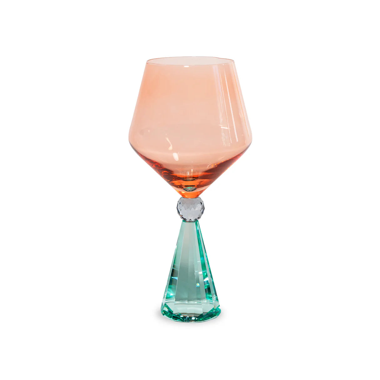 WD Gin & Tonic glas diamand-effect base - l.blue/peach