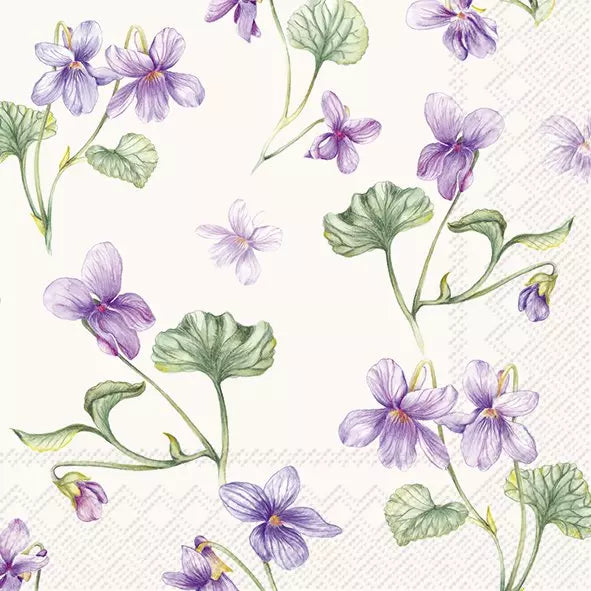 IHR Servetten 33x33cm - dream of violets cream  4107701760