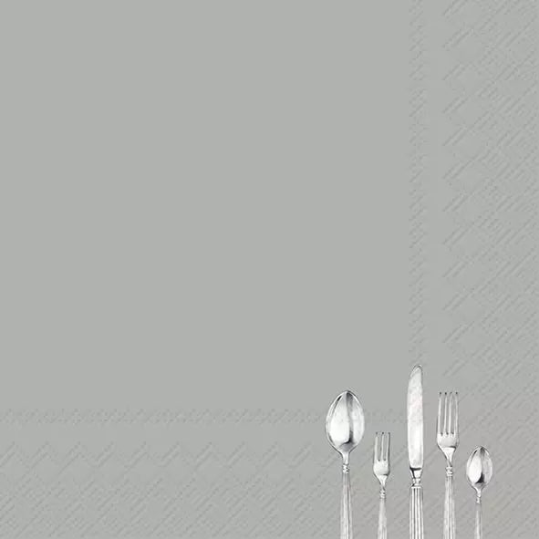 IHR Servetten 33x33cm - tiny cuttlery grey   4114801706
