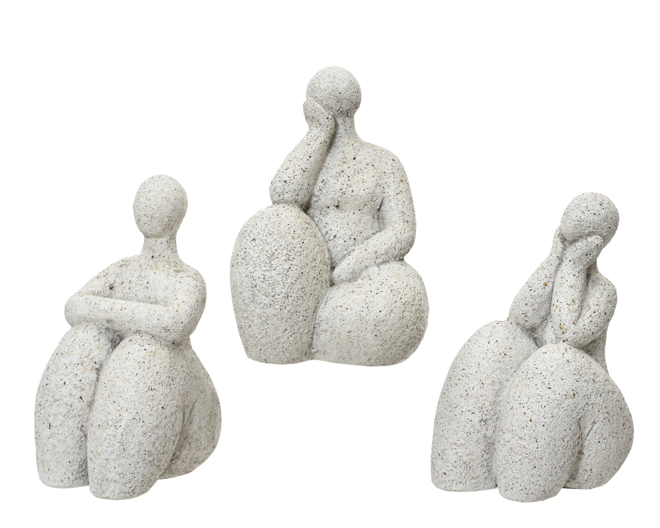 Deco figuur dame - 8,3x9x15cm - grijs ass. (prijs per stuk)