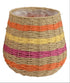 Mand touw - S 27x25cm - oranje/ roze
